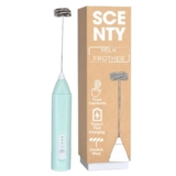Scenty Rechargeable Handheld Milk Frother – 3-Speed Electric Foam Maker for Coffee, Coffee Frother Mixer, Stand-up Design, for Cream, Latte, Cappuccino Type C Charging 1200 mAh Battery
