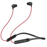pTron Tangent Duo in Ear Wireless Headphones with Mic, 13mm Driver, Bluetooth V5.2, Dual Device Pairing, Fast Charging Type-C Neckband, Voice Assistant & IPX4 Water Resistant(Red & Jet Black)