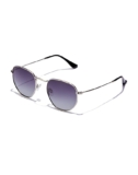 Hawkers Men’s – Women’s Silver Round Polarized | 100% UV Protection (UV 400) Grey Gradient Faded Lens Small Sunglasses – HSDR22SGMP