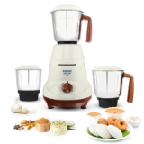 Borosil Home Star Mixer Grinder, For Wet/Dry Mixing & Grinding, 500 Watts, 3 Stainless Steel Jars(1.2 L Blending Jar, 800 ml Dry/Wet Grinder, 400 ml Chutney Jar), Mixie For Kitchen