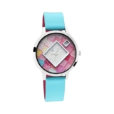Fastrack Fit Outs Quartz Analog with Date Multicoloured Dial Leather Strap Watch for Girls-NR6210SL01