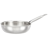 Amazon Brand – Solimo Stainless Steel Triply Frying Pan (Small Size/ 22Cm) | Induction and Gas Stove Compatible | Three-Layer Durable Construction, Uniform Heating, Silver