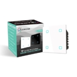 KAMONK Smart Touch Switch 4 Gang, Wi-Fi Enabled, No Additional Hubs, No Automation Related Wiring, Compatible With Amazon Alexa And Google Assistant, Add Shortcuts To Siri & Kamonk App (White)