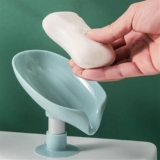 TECHNOVIBES Soap Dish Holder (1 Pcs), Easy Clean Soap Dish for Shower with Suction Cup Creative Soap Box, for Kitchen, Bathtub, Wash Basins (Plastic) (Size:-13cm*10cm*3.5) (Pack of -1)