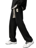 KOTTY Men’s Solid Wide Leg Relaxed Fit Drawstring Waist|Casual Joggers for Streetwear & Gym