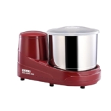 USHA Colossal Neo 2 litres Table-Top Wet Grinder, 150W 100% Copper Motor, Atta Kneader, Coconut Scraper, Dual Stones, Stainless Steel Drum, 10 Years Warranty on Motor, Free Home Service (Cherry Red)
