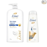 Dove Intense Repair Shampoo 1 Ltr & Dove Intense Repair Conditioner 335 ml, (Combo Pack) | Enriched With Keratin Actives to Smoothen Dry and Frizzy Hair – Deep Conditions Damaged Hair for Men & Women