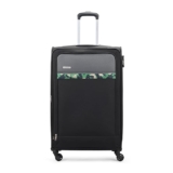 Aristocrat Commander 79Cms Premium Polyester with PVC Coating Soft Sided Check-in 4 Wheels Large Black Spinner Suitcase
