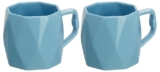 Amazon Brand – Solimo Ceramic Coffee Mugs | 100% Food Grade | Microwave Safe (380 ml, Set of 2, Sky Blue)