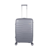 F Gear PPS27 Polypropylene Hardshell/Hardsided/Hardcase Light Weight 8 Wheeler Spinner Luggage Bag/Smooth Speed Wheel Suitcase/Trolley with TSA Lock for Men Women (Check in 24 Inch, Light Grey)
