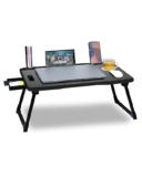 VISBY INDIA Wood Office Table For Home/Writing Desk For Office/Folding Table For School/Folding Study Table/Work From Home Multipurpose Table (Black Cotted, 59 Cm, 40 Cm)