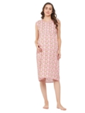 Clovia Women’s Rayon Printed Maternity Short Night Dress- White