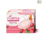 Fiama Skin Barrier Strengthening Moisturizing Soap Bar 125gx3 | Japanese Hokkaido Milk Celebration Pack of 3 – Not-Sticky Soft Skin | 1/3rd Moisturizers | Goji Berry | For Men & Women