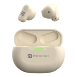 Portronics Harmonics Twins S17 in Ear TWS Earbuds with Long Playtime & HD Quality Mic, Touch Control, Gaming/Music Mode, 10mm Bass Dynamic Driver, Low Latency, Type C Fast Charging(Beige)