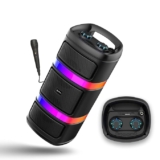 pTron Fusion Quad V2 40W Bluetooth Karaoke Party Speaker–Ignite Your Party with Vivid RGB Lights, 3m Mic, Mic Volume Control, 5 Equalizer Settings, BT/USB/SD Playback & Type-C Charging! (Satin Black)