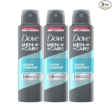 Dove Men+Care Clean Comfort Dry Spray Antiperspirant Deodorant, Up To 48 hrs Protection From Sweat & Odour, Instantly Dry for Cleaner Feel, Dermatologically Proven Formula, Soothes & Moisturises Skin, Clean, Crisp Scent, 150 ml (Pack of 3)