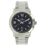Titan Mens Analog Black Dial Off-White Band Metal Watch