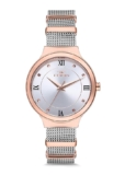 Ferro Aversa Analog Round Dial Women’s Watch with Dual Tone mesh Strap