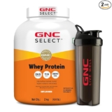 GNC Whey Protein Blend With Free Shaker | 4.4 LBS (2KG) | Unflavoured|24 Gm Protein| Digestive Enzyme For Better Digestion | Faster Muscle Recovery | Boosts Strength & Endurance | Zero Added Sugar | Builds Lean Muscles | Formulated In USA | Imported