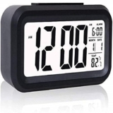 UCRAVO Digital Backlight Alarm Clock with Automatic Sensor, Date & Temperature, Alarm for Heavy Sleepers & Students, Perfect for Home & Bedroom