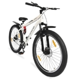 Urban Terrain Steel Cycle/Bicycle MTB 27.5T Single Speed with Front Suspension,Disc Brake,Bell & Lock Cycle for Men/Boys MTB Bike UT5000S27.5ACC | Ideal for 15+Years, Unisex,Frame Size:17.5 inch,White
