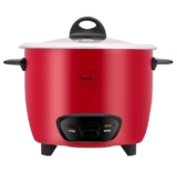 Pigeon by Stovekraft Ruby Rice Cooker with Single pot, 1.8 litres.(Red) | Toughened Glass Lid | 700 Watts | 1 Aluminium Cooking Pot | Measuring Cup| Spatula | Energy Efficient Cooking