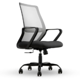 CELLBELL Desire Pro Mid Back Mesh Office Chair Adjustable Study Chair/Computer Chair with Revolving Seat, Stylisk Backrest, Lumbar Support, Metal Base for Work from Home (Grey)