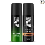 Beardo Glory & Whisky Smoke Bourbon Perfume Body Spray (Set of 2) Get compliments with Long lasting Fougere, Aromatic Deodorant | Gift For Brother | Gift For Friends