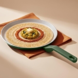Ember Cookware Arcilla Ceramic Non Stick Tawa 28cm | Non Toxic Roti & Chapati Pan | ISI Certified | Ceramic Cooking Tawa | 1x Spatula | PFAS & PTFE Free | 5-Year Warranty | Green