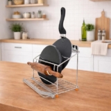 4-in-1 Stainless Steel Chakla Belan Tawa Chimta Stand for Kitchen – Wall Mount Rack for Rolling Pin, Board, Tong Holder (NHSP)