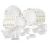 Cello Opalware Dazzle Series Tree of Life Dinner Set, 18 Units | Light-Weight, Daily Use Crockery Set for Dining | White Plate and Bowl Set