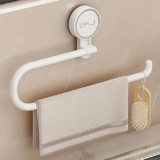 Towel Holder, Wall-Mounted Bathroom Hand Towel Bar, Vacuum Suction Installation, White