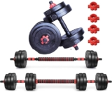 3 in 1 gym combo Adjustable dumbbells set,14� Dumbbell rod,15.5� Connector 10 mm Eva Foam, Star Nuts kit for home gym Workout. (16 KG, NO ACCESSORIES)