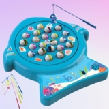 ToyMagic Musical Board Fish Game with Rotating Pond,21 Fishes & 4 Fishing Poles|Sound Toy for Kids 4+Yrs|Indoor Musical Toy|Skill Development|Birthday Return Gifts for Kids|Made in India,Multi