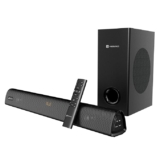 Portronics Pure Sound 106 | 120W Bluetooth Soundbar with Wired Subwoofer for Deep Bass, 2.1 Channel Home Theatre, HD Sound,3 EQ Modes, BT 5.3V,HDMI, AUX in, USB Port, Sleek Remote Control(Black)