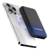 Ambrane MagSafe Wireless 10000mAh Fast Charging Power Bank, Strong Magnet, 22.5W Output for iPhone 12 & Above, Android & Other Qi Enabled Devices + Magnetic Ring (Aerosync Snap, Blue)