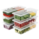LEMBOSE Fridge Storage Refrigerator Organizer Container Square Handle Food Storage (Pack-of-6)