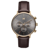 MVMT Legacy Traveler Qtz Multifunction Grey Round Dial Men’s Watch|Brown Leather Material|Brown Color Band – 28000281-D