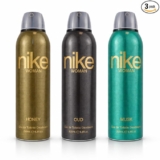 Nike Woman Deodorant Spray Pack of 3 – Honey, Oud & Musk Long Lasting Fragrance Body Spray for Women | 24H Freshness | 200ml Each