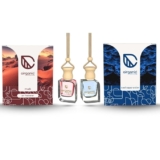 Airganic Swing Prime Car Perfume Hanging Pod| Musk & Cool aqua Water – Pack 2 | Car Air Freshener |Natural Essential Fragrance Oils in Glass Bottle with Wooden Diffuser Lid |Last Upto 60 Days