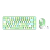 Ant Esports WKM33 Mini Keyboard and Mouse Combo, Colourful Wireless Keyboard with Round Keycaps,2.4GHz Dropout-Free Connection, Long Battery Life,Cute Wireless Mouse for PC/Laptop/Computer-Apple Green