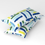 BSB HOME Cotton Pillow Cover/Case Set (2 Pcs) – 18″x28″ inches, Blue&Yellow