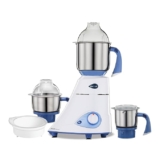 Preethi Blue Leaf Diamond MG-214 750 Watt Mixer Grinder with 3 Jars (Wet Grinding (1.5 litres) + Dry Grinding Jar (0.5 litre) + Chutney Jar (0.4 litre)Stainless steel), Blue/White