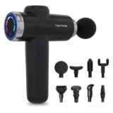Lifelong Gun Massager for Pain Relief with 8 Massage Heads & LCD Touch Display – Battery Powered – Deep Tissue Massage with 6 Speed Settings for Percussion Massage for Full Body (LLGM171, Black)
