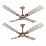 Havells 1200mm Leganza ES 4B Ceiling Fan | Best fan in 4 Blade, Premium Finish Decorative Fan, High Air Delivery | Energy Saving, 100% Pure Copper Motor, 2 Year Warranty | (Pack of 2, Mist Honey)