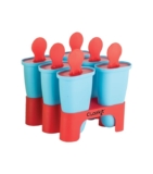 Clazkit Set of 6 Plastic Reusable Ice Pop Makers, Homemade Popsicle/Frozen Ice Cream/Kulfi Candy for Children & Adults – Multicolor, 11.4 x 11.9 x 14.1 cm