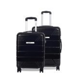 Luggero -Star Light-Weight & Durable Polycarbonate Black Unisex Hard Luggage|Set of 2 (M+S)|8 Smooth Spinner TPV Wheels| Outer Combi Lock | Trolley Bag