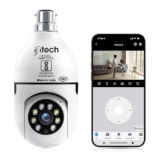 IFITech 1080p HD Smart Wi-Fi CCTV Home Security Camera | Indoor 360° Smart CCTV Camera | Bulb Camera | 256GB SD Card Support (Not Included) | Perfect for Home, Office Monitoring [2024 Model]