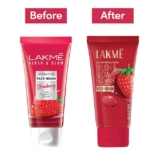 LAKMÉ Blush & Glow Exfoliating Face Wash with Vitamin C Serum, Hydrating and Gentle Facewash with Strawberry Fruit Extracts, 100gm