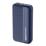 Amazon Basics 20000 mAh Power Bank | 22.5W Fast Charging | Dual Output & Input | Charge 3 Devices Simultaneously | for Smartphones, TWS Earbuds, Speakers, Tablets (Dark Blue)